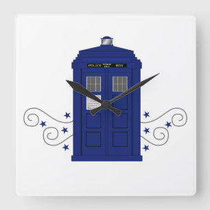 Police Box Swirls Wall Clock