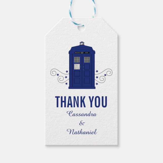 Police Box Wedding Gift Tags v3 (Front)