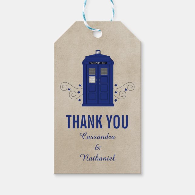 Police Box Wedding Gift Tags v6 (Front)