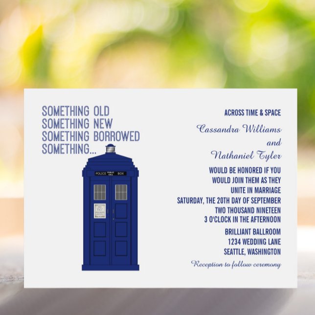 Police Box Wedding Invite v1 (Police Box Wedding invite)