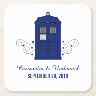 Police Box Wedding Paper Coasters v3