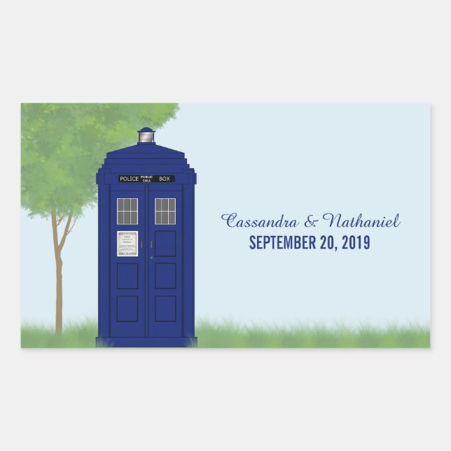 Police Box Wedding Stickers v4 (Front)