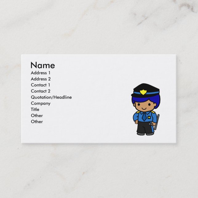 Police Boy Business Card (Front)