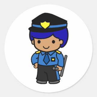 Police Boy Classic Round Sticker