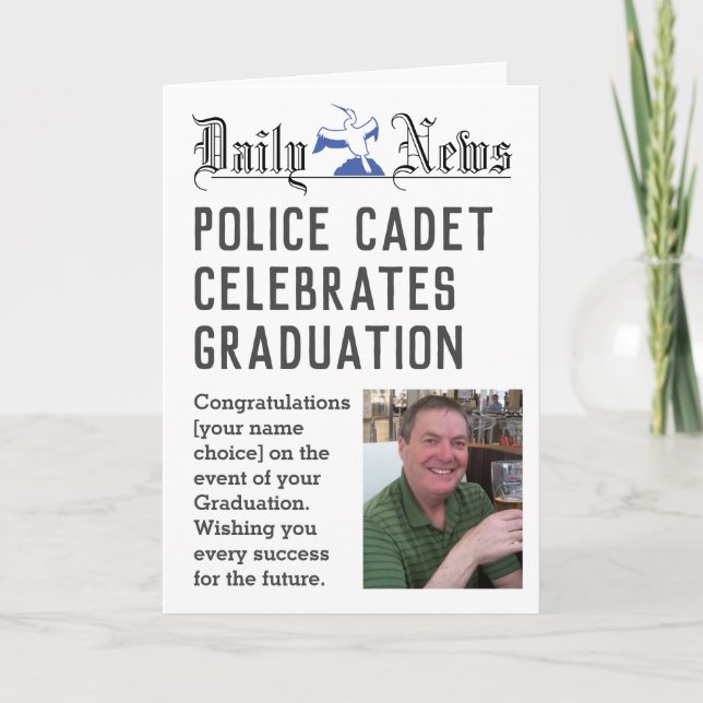 Police Cadet Graduation Card to Personalize (Front)