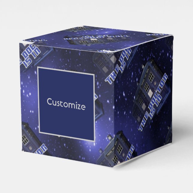 Police Call Box Cube Favour Box (Front Side)