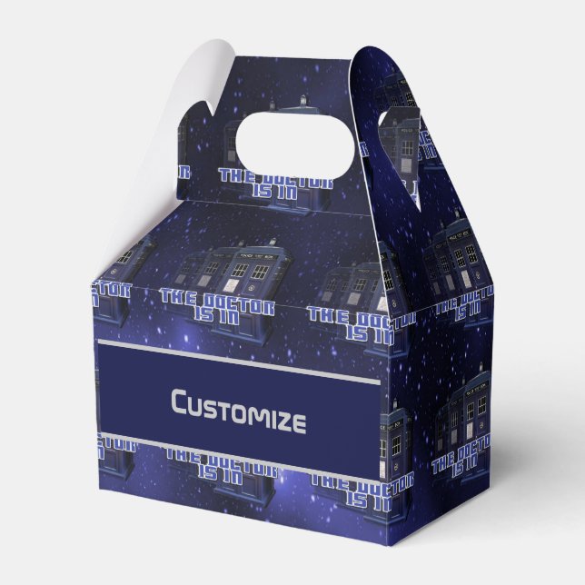 Police Call Box Gable Favour Box (Front Side)