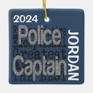 Police Captain Extraordinaire CUSTOM Ceramic Ornament