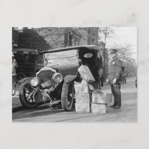 Police Capture Bootleggers Car, 1922 Postcard