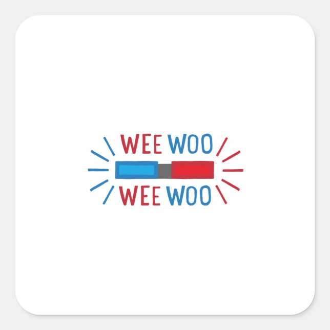 Police Car Ambulance Fire Engine Square Sticker (Front)