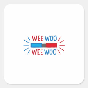 Police Car Ambulance Fire Engine Square Sticker