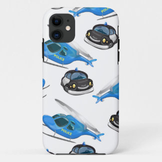 Police Car and helicopter iPhone 11 Case