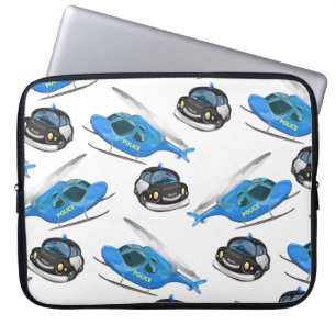 Police Car and helicopter Laptop Sleeve