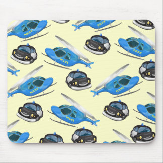 Police Car and helicopter Mouse Mat