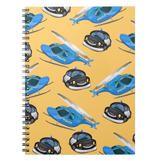 Police Car and helicopter Notebook (Front)