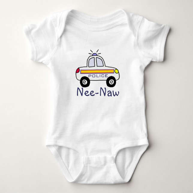 police car baby bodysuit (Front)