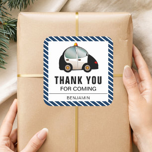 Police Car Birthday Party Favour Sticker