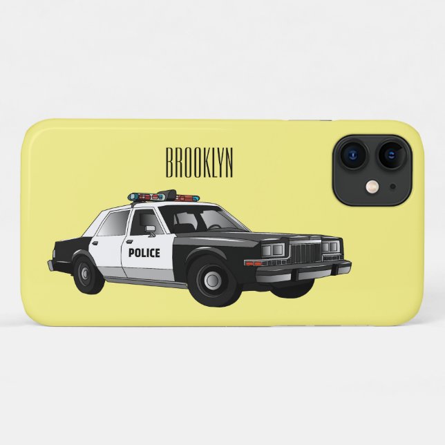 Police car cartoon illustration Case-Mate iPhone case (Back (Horizontal))