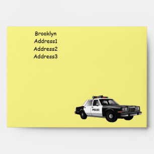 Police car cartoon illustration envelope