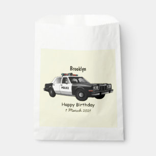 Police car cartoon illustration favour bags