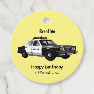 Police car cartoon illustration favour tags