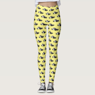 Police car cartoon illustration leggings