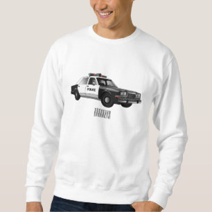 Police car cartoon illustration sweatshirt