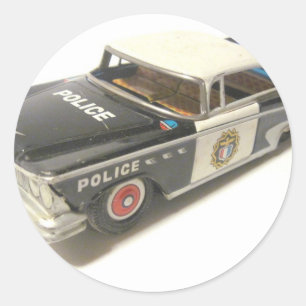 Police Car Classic Round Sticker