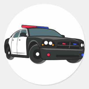 Police Car Classic Round Sticker