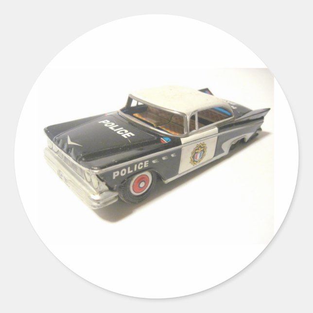 Police Car Classic Round Sticker (Front)