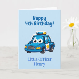 Police Car Congratulations, Personalised Birthday Card