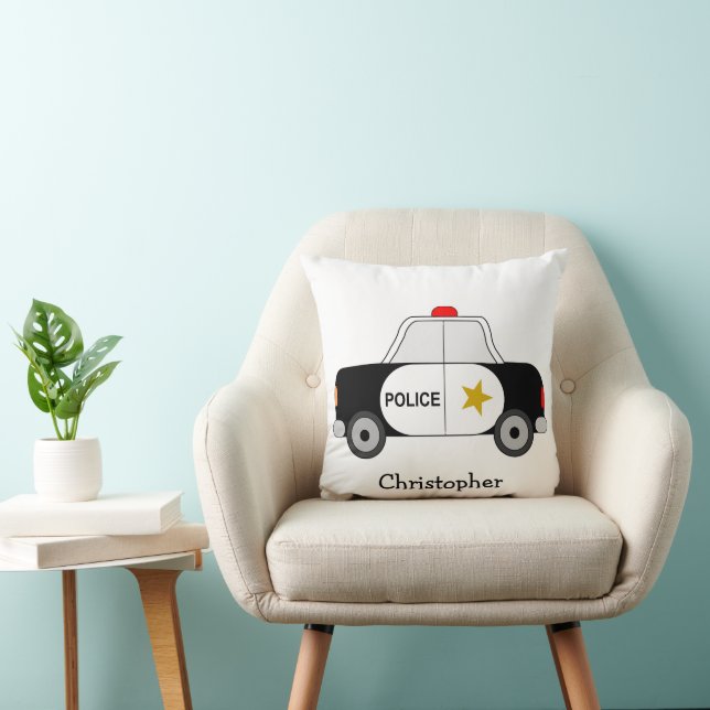 Police Car Design Personalised Cushion (Chair)