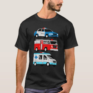 Police Car Fire Truck Ambulance First Responder T-Shirt