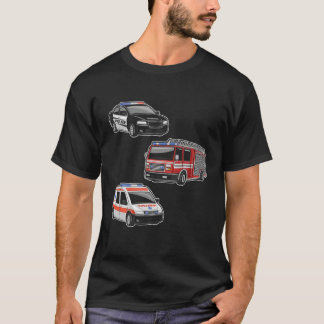 Police Car Fire Truck Ambulance First Responders C T-Shirt