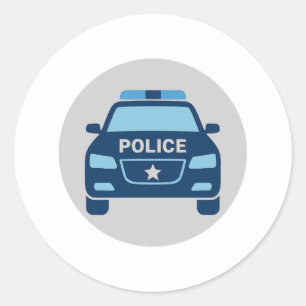 Police Car Front View Sticker