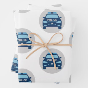 Police Car Front View Wrapping Paper