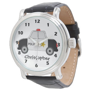 Police Car Just Add Name Watch