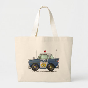 Police Car Law Enforcement Large Tote Bag