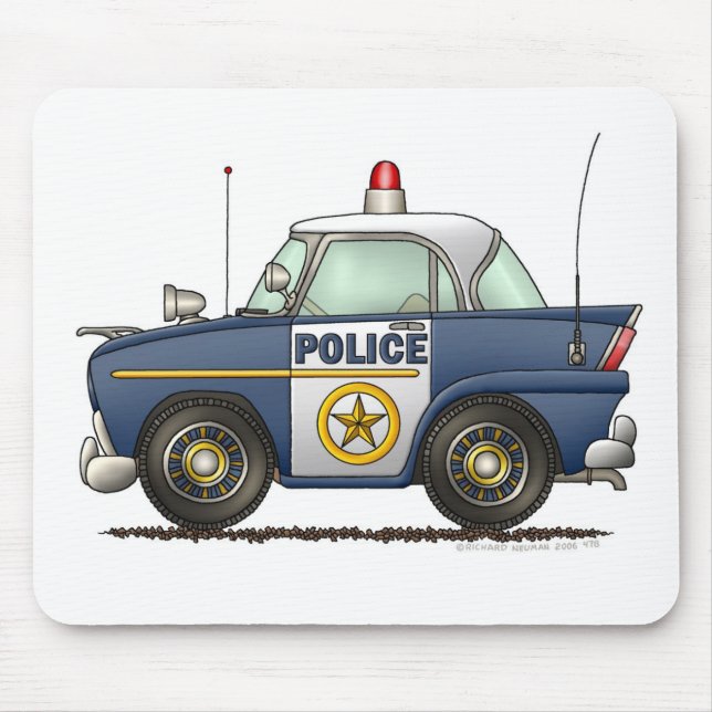 Police Car Law Enforcement Mouse Mat (Front)