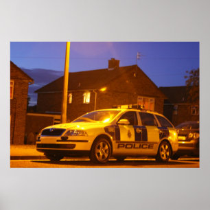 police car night poster