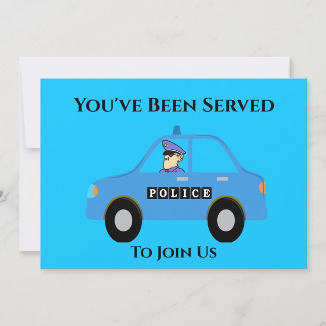 Police Car Officer Retirement Invitation (Front)