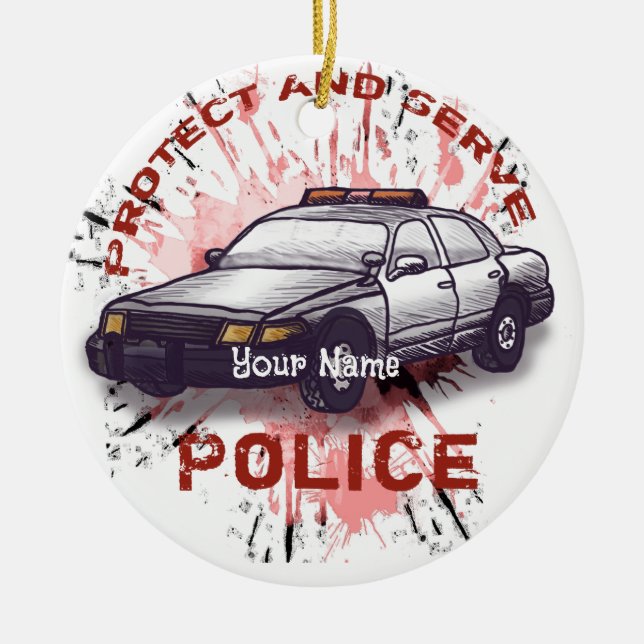 Police Car  Ornament (Front)