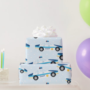Police car pattern fun Party wrapping paper