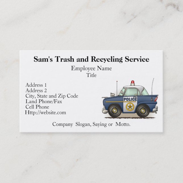 Police Car Police Crusier Cop Car Business Card (Front)