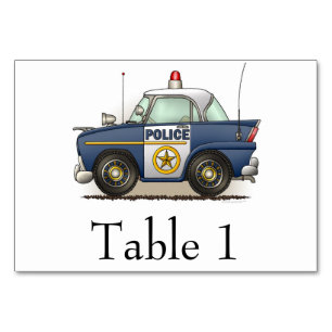 Police Car Police Crusier Cop Car Table Number