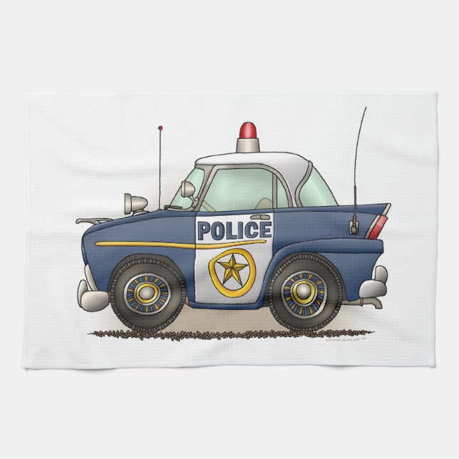 Police Car Police Crusier Cop Car Tea Towel (Horizontal)