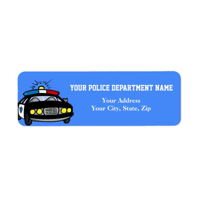 Police Car Return Address Label (Front)
