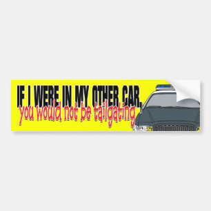 Police Car Tailgating Bumper Sticker