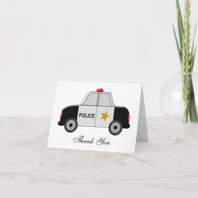 Police Car Thank You Card (Front)