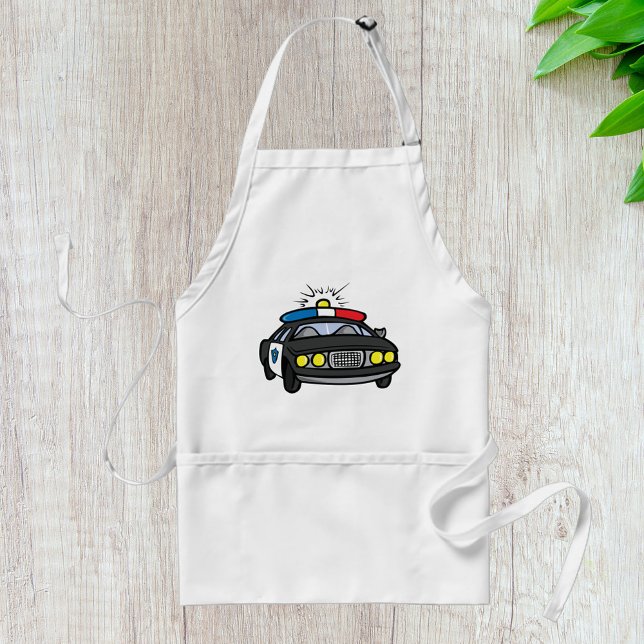 Police Car with Flashing Siren Lights Standard Apron (Creator Uploaded)